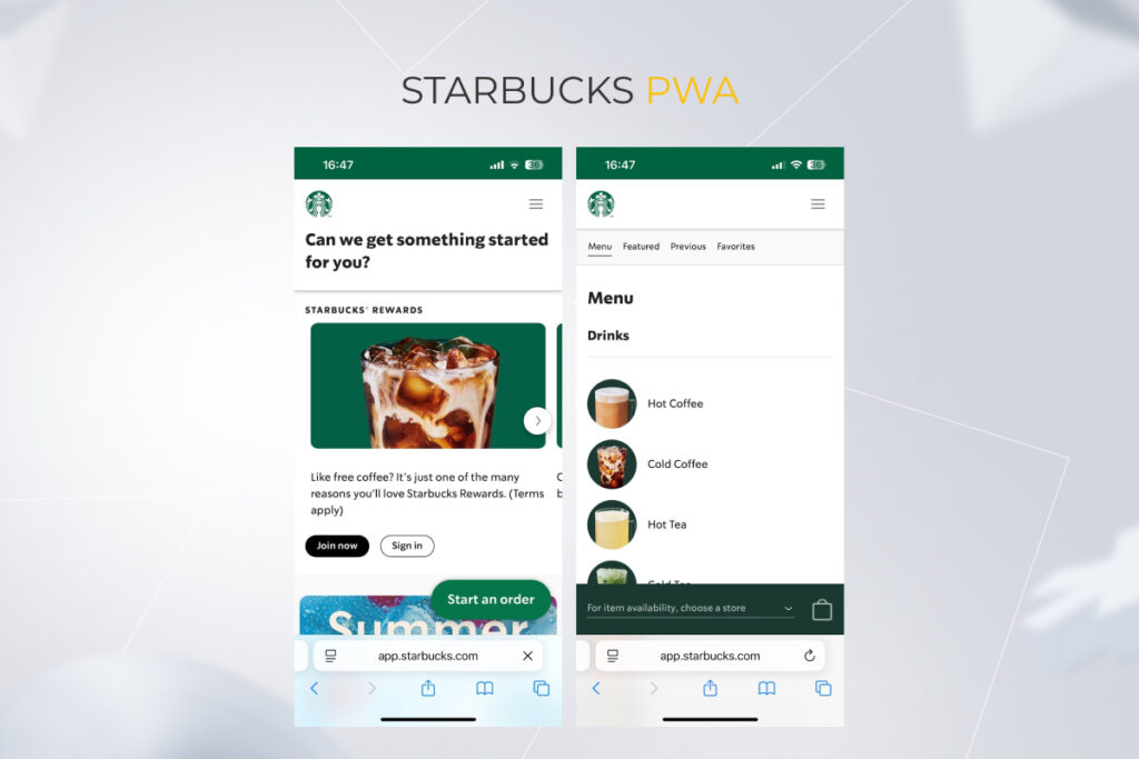 Starbucks PWA